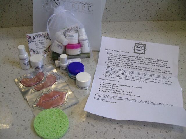 All the ingredients for an at-home facial purchased from Skin Esteem