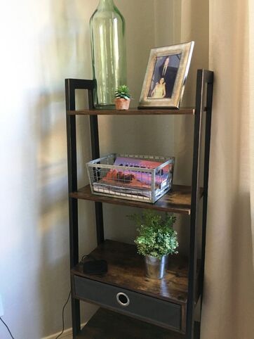 Four tier wall ladder shelving unit from Amazon