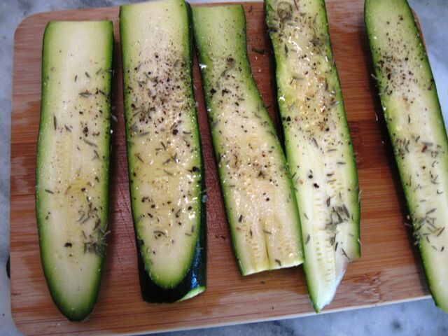 Zucchini ready for the grill